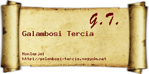 Galambosi Tercia névjegykártya